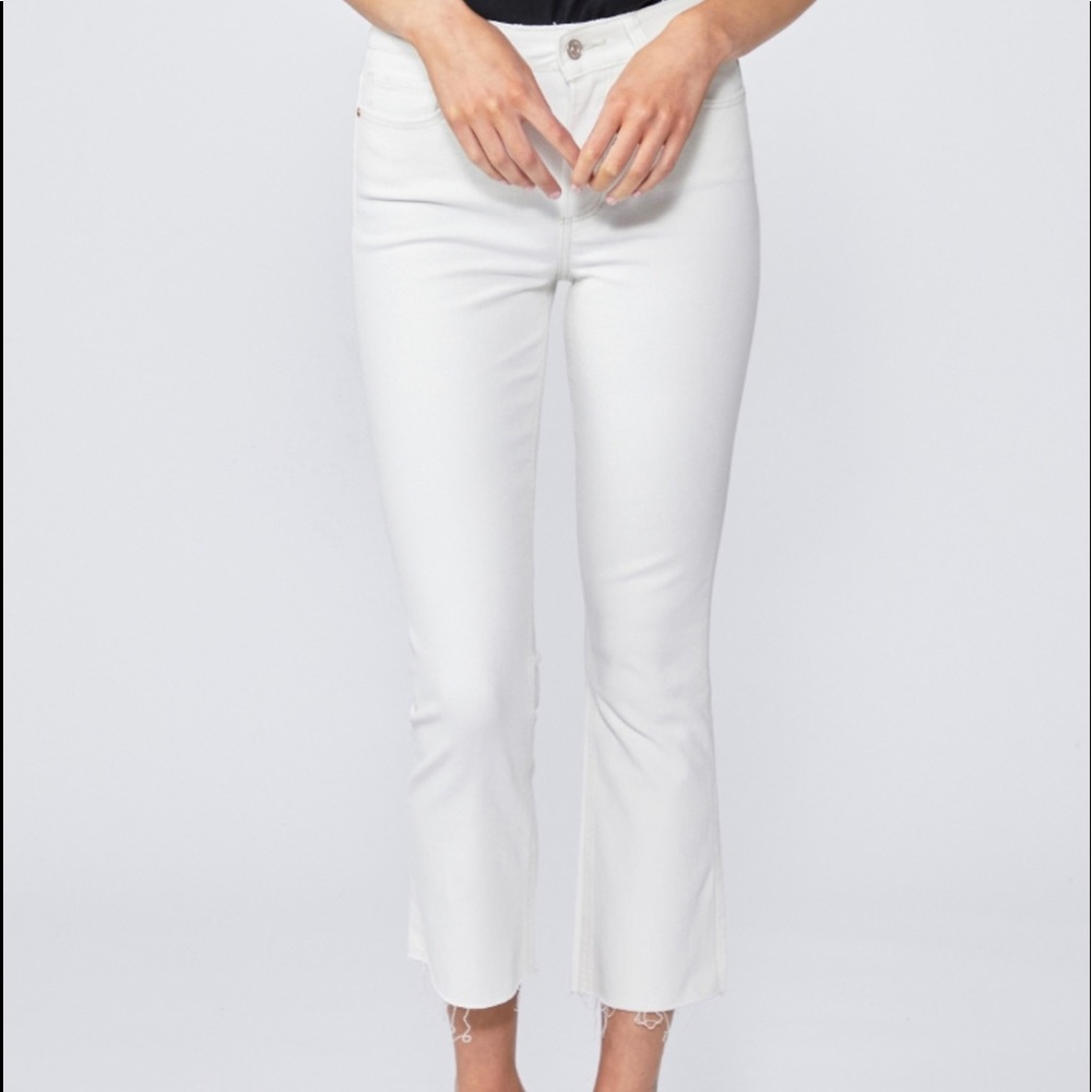 Paige cropped white jean